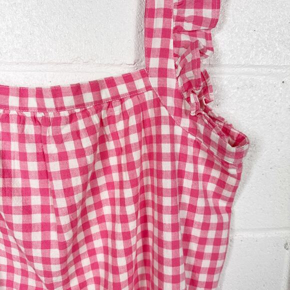 Vineyard Vines Pink Gingham Dress‎ Cotton Linen Sundress - Picture 6 of 6